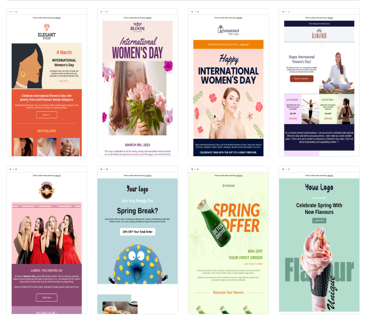 Newsletter Template for Womens Day Spring Offers