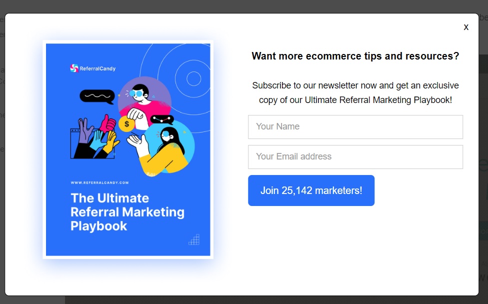 referralcandy leave site pop-up