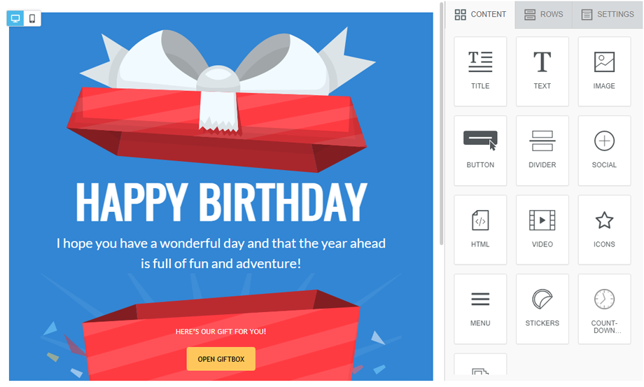 happy birthday email