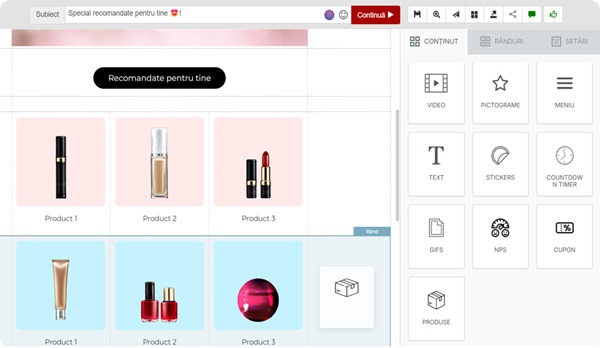 produse recomandate in newsletter